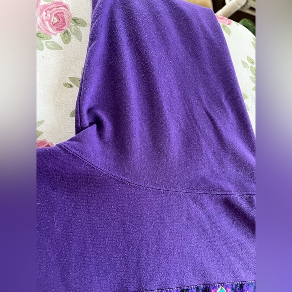 VINTAGE Blast Purple Long Sleeved Eclectic 80s Grandmacore Sweater Retro Large - Picture 6 of 11